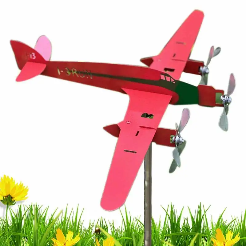 Garden Metal Airplane Spinner Decorative Windmill Cool Wind Direction Indicators Wind kinetic Pinwheels Decor for Home Yard