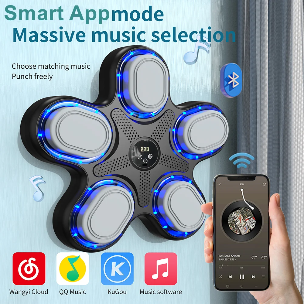 New Style Music Boxing Machine with Smart Target Punching Bag Custom PU Material Kids Boxing Music Trainer