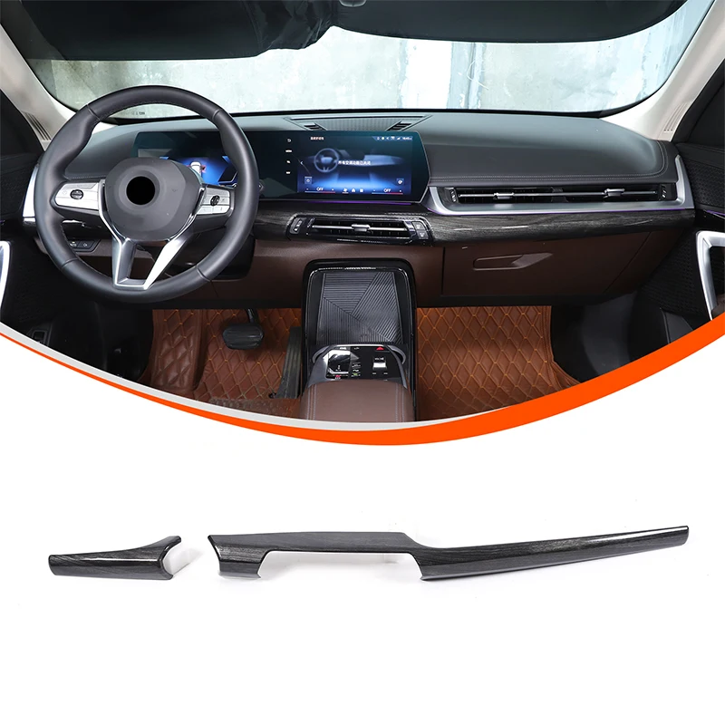 

For BMW X1 U11 2023+ Car dashboard panel decorative stickers ABS black wood grain interior accessories