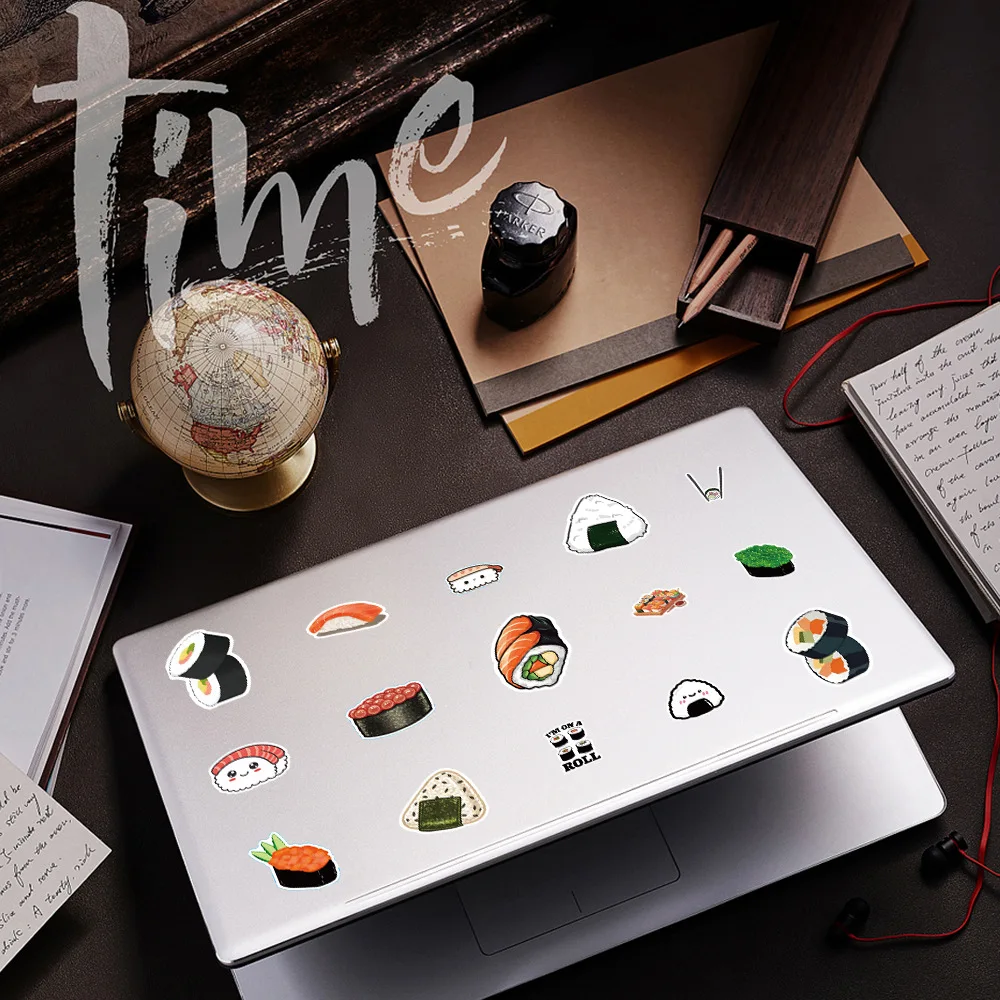 10/30/54PCS Cartoon Voedsel Sushi Gepersonaliseerde Creatieve Graffiti Stickers DIY Water Cup Computer Koffer Waterdichte sticker Kinderen Speelgoed