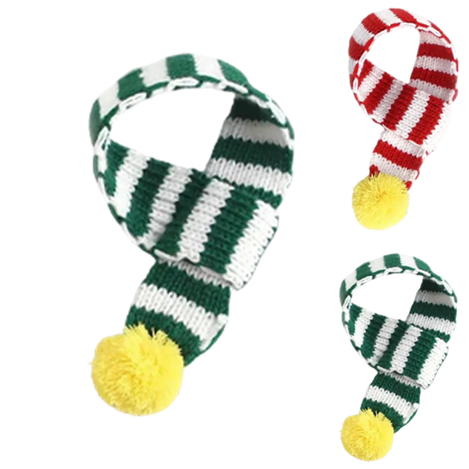 Bufanda de punto a rayas para mascotas, franjas de colores, decoración para fiesta de Feliz Navidad, accesorios de ropa para mascotas, Navidad