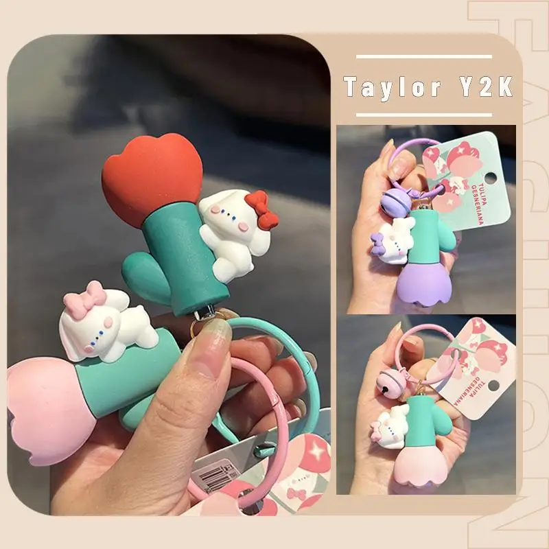 Sanrio Cinnamoroll Flashlight Keychain Anime Figure Backpack Ornament Cartoon Kawaii Creative Multifunctional Flashlight Pendant