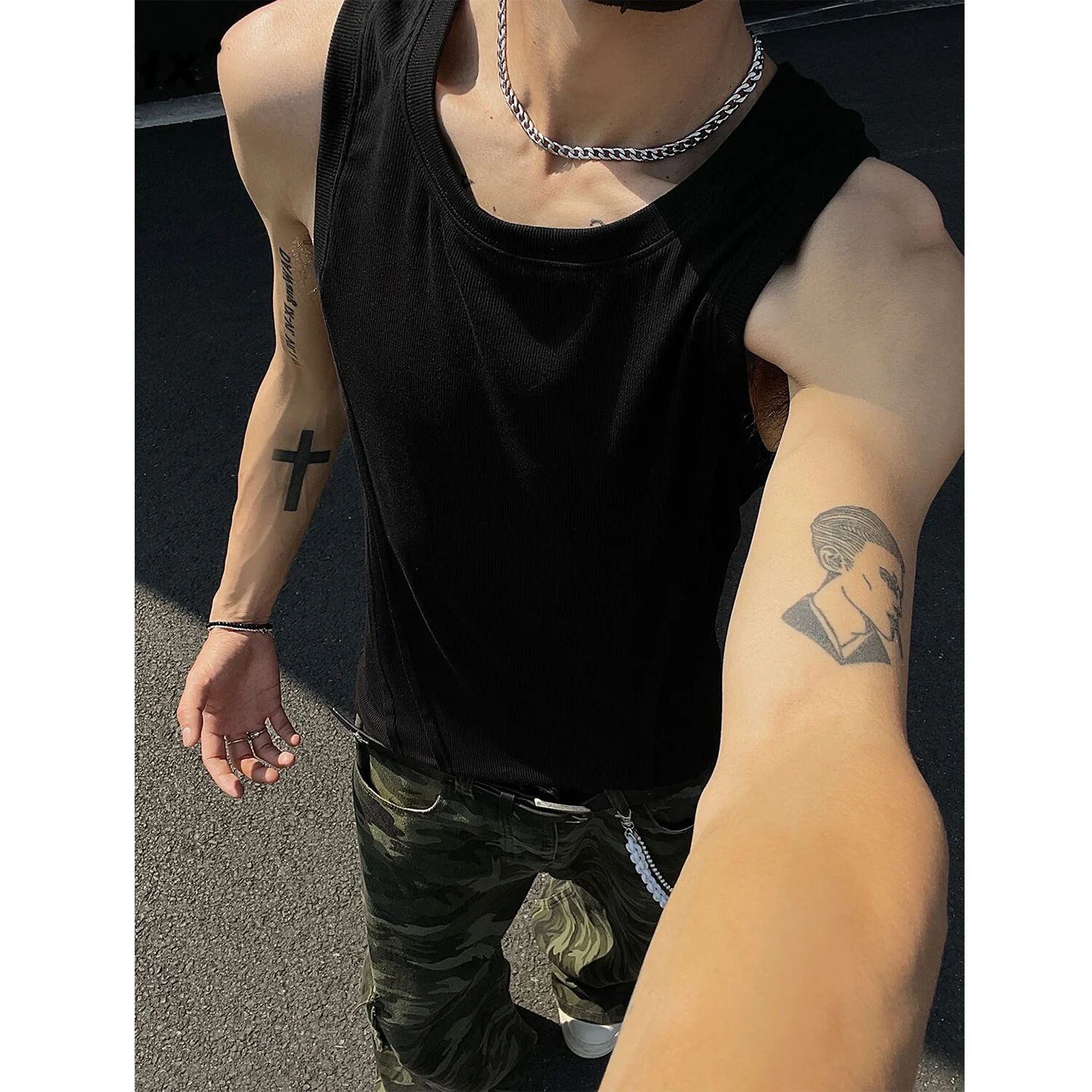 

Мужская летняя спортивная футболка-безрукавка Bla Casual American Sle Sports Thin Svel T-irt для подростков, для баскетбола, с наплечниками