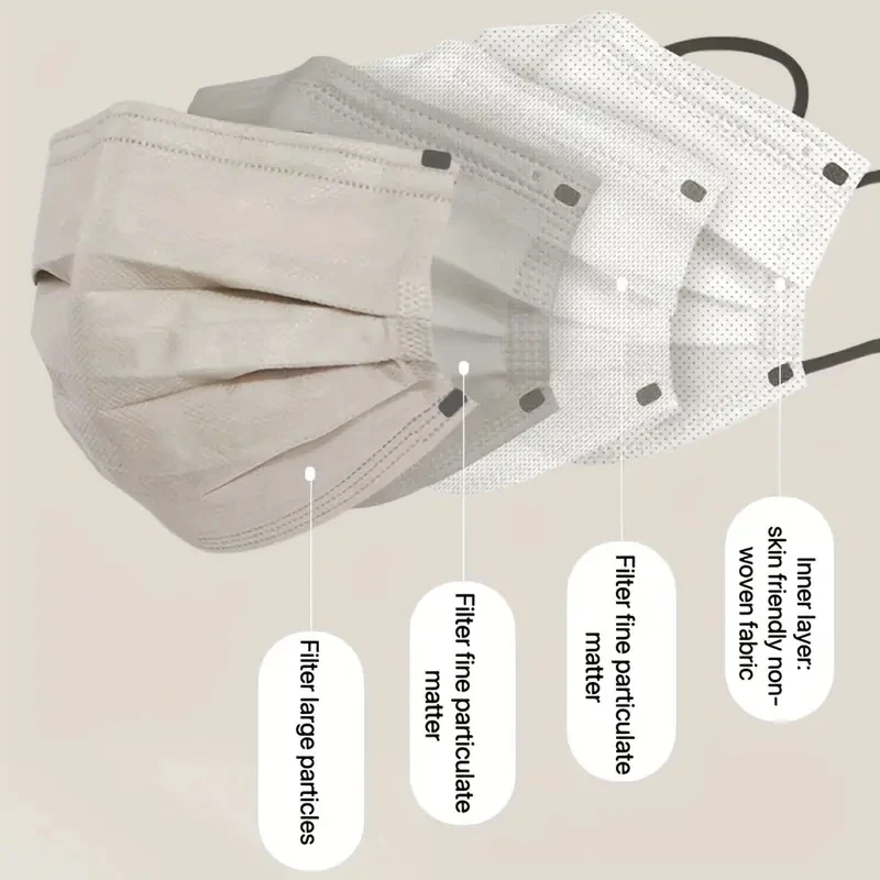 50-200pcs Fashion Disposable Face Mask For Men Women Individually Wrapped 3 Layer Ply Filter mask Colores Protective Mask
