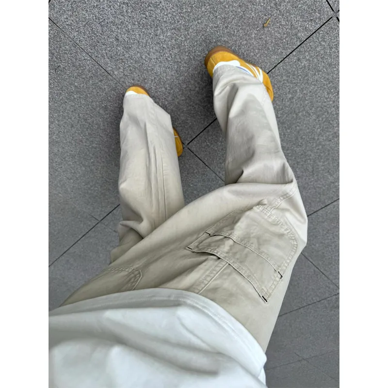 

Rstay7 Men's Summer Thin Straight Leg Workwear Pants Outdoor Hiking Trousers Multi-ket American Retro Sle Casual Pants