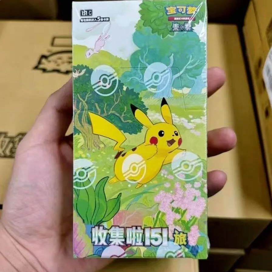 Pokemon Ptcg 151 Vereinfachte Chinesische Sammelkarten-Booster-Box Gengar Psyduck Pikachu Sammlerstück Papierbox für Kartensammler