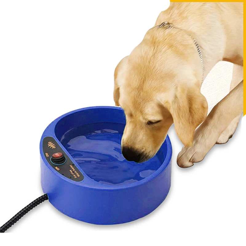 

Winter No Freezing Heated Water Bowl for Outdoor Cats 2.2L Heated Dog Bowl Heated Pet Drinker for Chickens Rabbits Birds