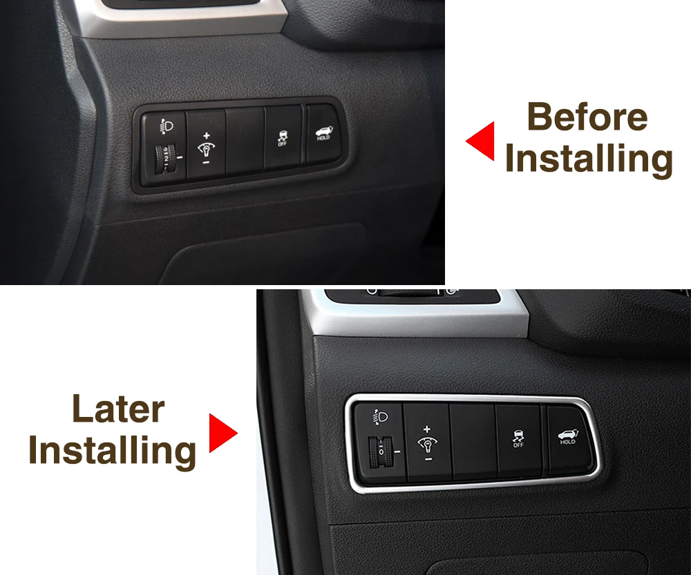 Inner Centre Control Decoration Cover Molding Headlight Button Storage box handle Frame Trims For Hyundai Tucson 2015-2018