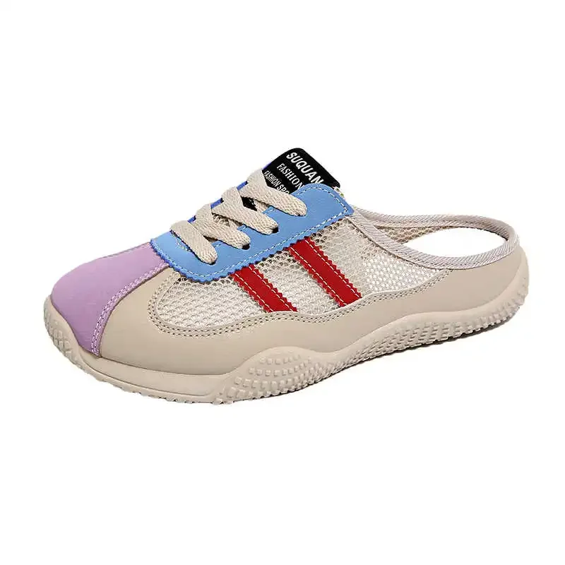 طرف مستدير يزيد من ارتفاع التمهيد بدون كعب أحذية رياضية ملونة منسوجة للنساء أحذية الجري للنساء Bling Sports Tenix