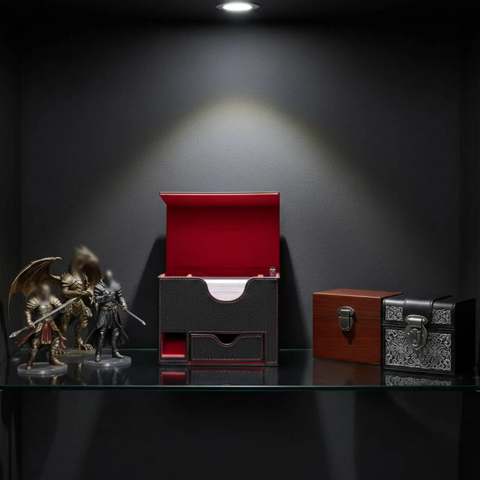 Card Storage Box Dice Drawer Compatible with Pokemon Card Holder for Collectible Cards and Game Deck Organization