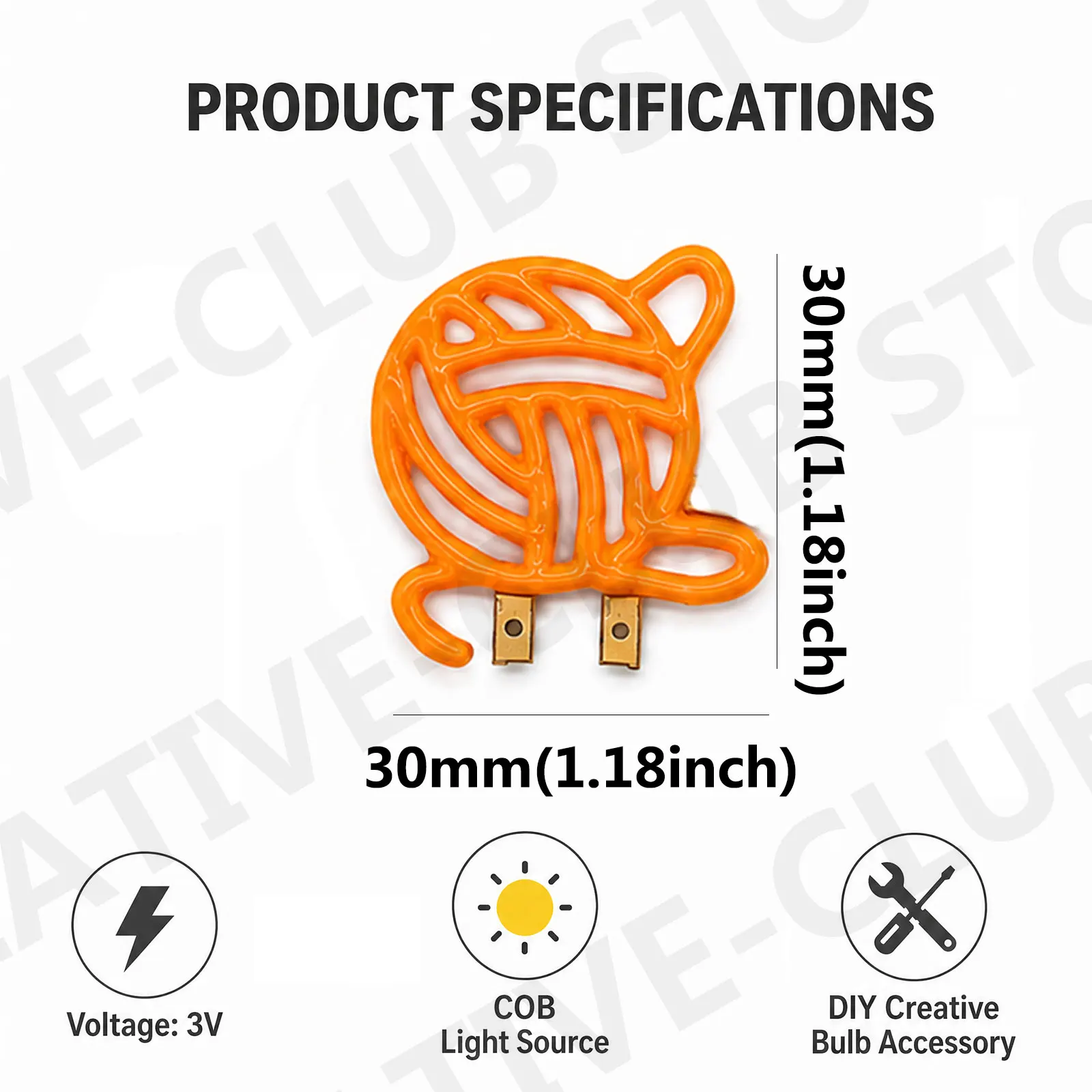 1pc DC3V diode COB filament ball-shaped LED Lamp DIYparty festival event decoration light bulb accessory Various colors of light