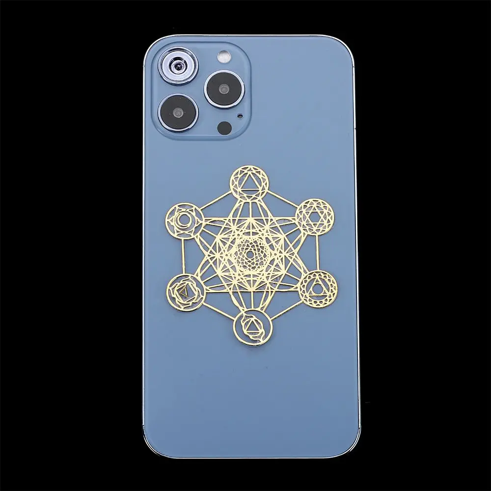 DIY Sacred Geometric Metal Copper Sticker Tower Orgonite Sticker Flower Life for Pyramid Sticker Resin Silicone Material Epoxy