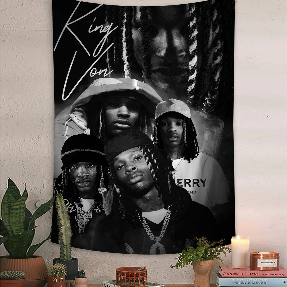 Rapper K-King V-Vons Cartoon Tapestry Art Science Fiction Room Home Decor Wall Hanging Sheets