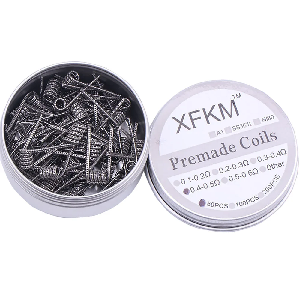 

XFKM 50pcs/box A1 Staple half staggered Fused clapton volcan wires Alien hoffa juggernaut coils Heating Resistance Mtl coil