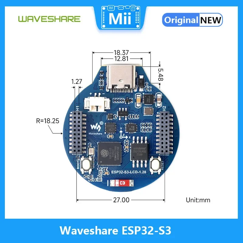 Imagem -06 - Waveshare Esp32-s3 Development Board 32-bit Lx7 Dual-core Processor Integra Gc9a01 Display Driver Chip 1.28 Ips Lcd