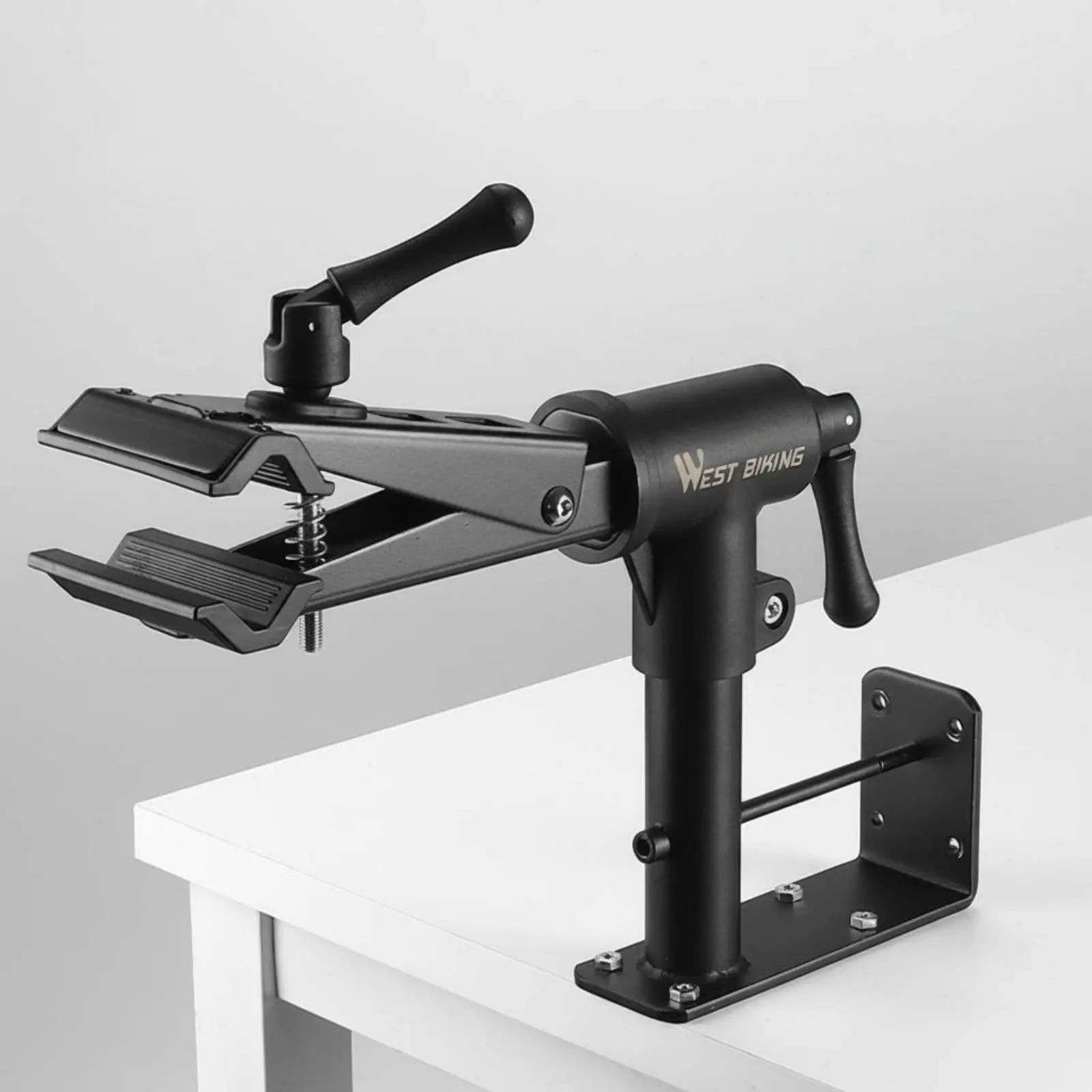 

Wall Mounted Bike Repair Stand Heavy Duty Desktop Bike Repair Clamp Cycle Work Stand Multi Use Cycle Maintenance Rack