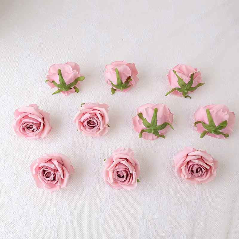25pcs 10CM Artificial Rose Flowers Heads With 20cm Stems Fake Silk Roses for Wedding Bouquet Table Centerpiece Home Decoration