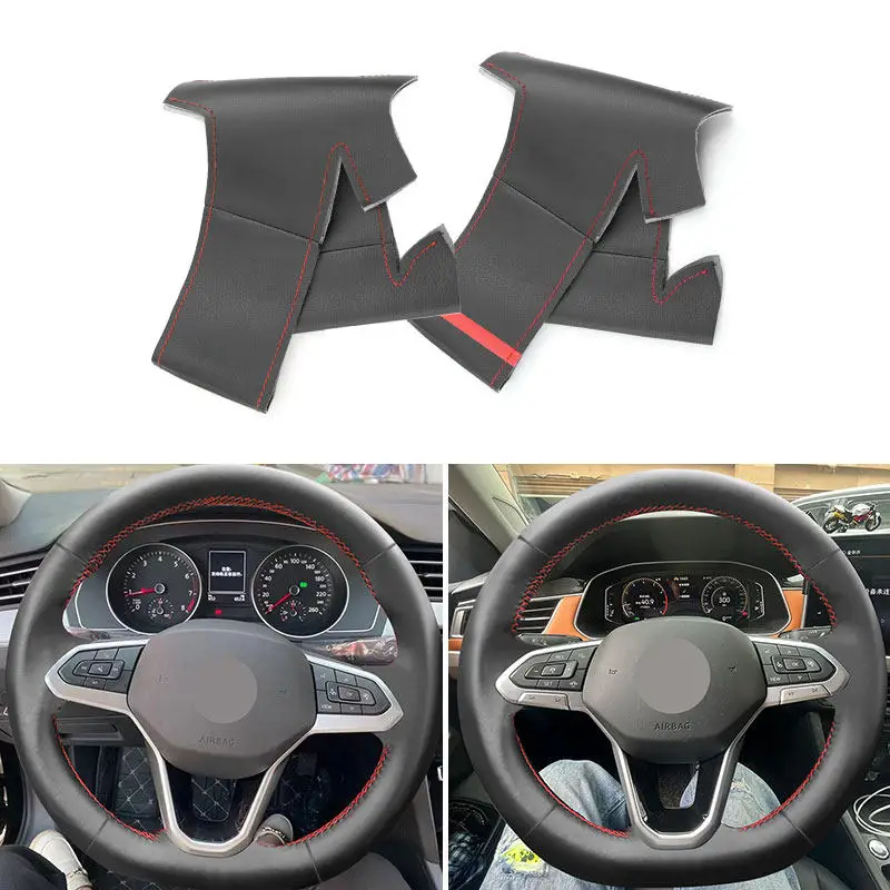 

Car Microfiber Leather Steering Wheel Cover For VW Golf 8 Mk8 Atlas Jetta Sharan Passat B9 Tiguan Trim