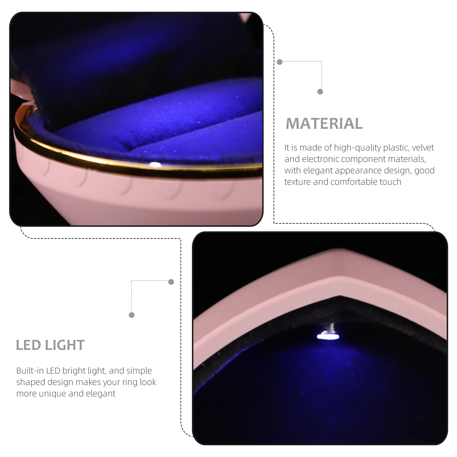 حامل صندوق خاتم Led على شكل قلب لحقيبة تخزين إبداعية لذكرى الزفاف #1