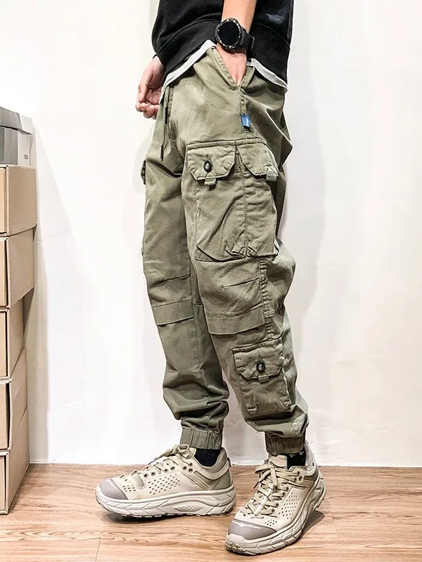 

Мужские рабочие брюки American Sle: свободные повседневные штаны из износостойкого хлопка с манжетами для осеннего сезона