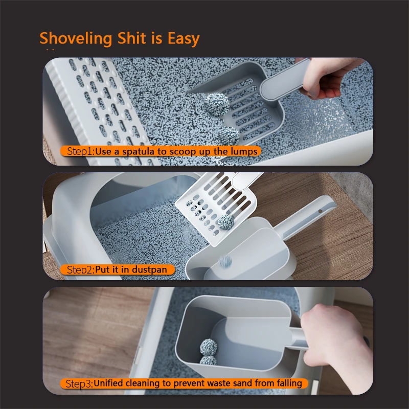 KEMORELA Cat Litter Scoop Self-cleaning Cat Litter Box Shovel Kitty Toilet Clean Tool for Litter Tray Shovel Cat supplies