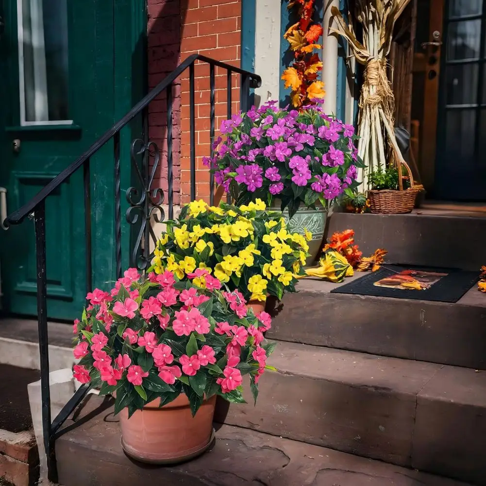 

Artificial Impatiens Bouquet Realistic Impatiens Flowers Uv Resistant Artificial Impatiens Bunch for Indoor for Balcony for Vase