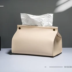 European Style Tissue Bag PU Leather Napkin Holder Foldable Tissue Box Home Office Waterproof Dustproof Storage Sundries Bag