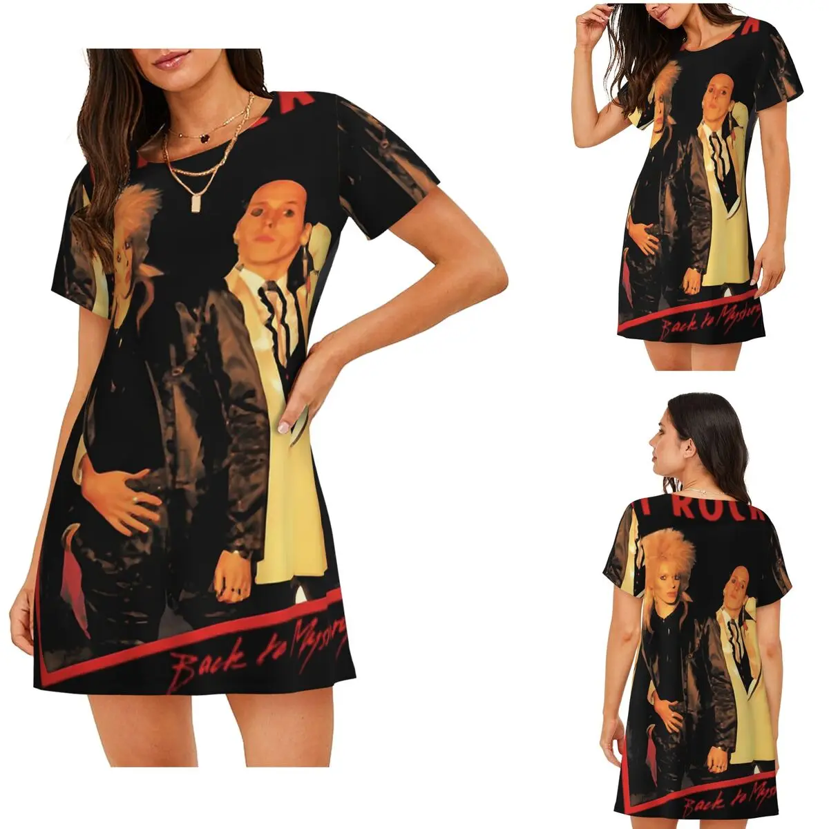 Custom Hanoi Rocks Short Sleeves Nightdress For Sleeping Sleepshirts Women Short Sleeve Nightgowns Loose Pajama Dress