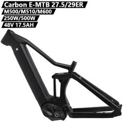 Telaio bici elettrica in carbonio telaio E-Bike nero opaco 15/17/19 pollici 27.5/29ER telaio bici 250W 500W Bafang M500/510/600 motore centrale