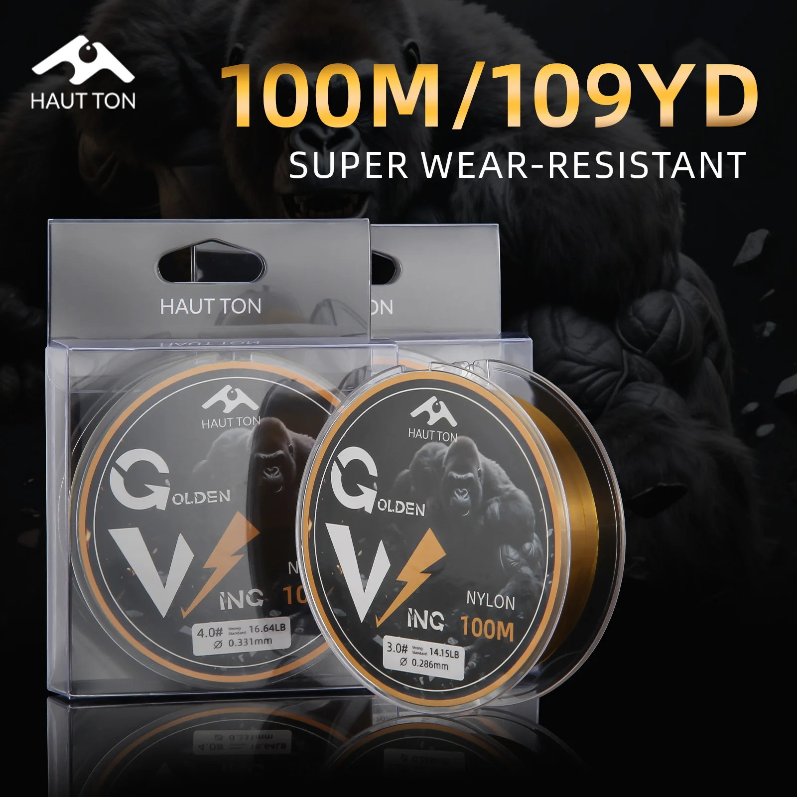 HAUT TON 100M Nylon Monofilament Fishing Line Super Strong Anti-wear