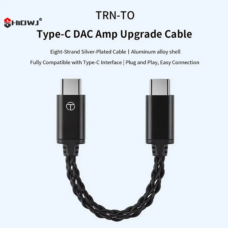 TRN إلى النوع C إلى Type-C DAC أمبير ترقية كابل Hifi محول سماعة مكبر للصوت 8-حبلا سلك للهاتف TRN TE PRO
