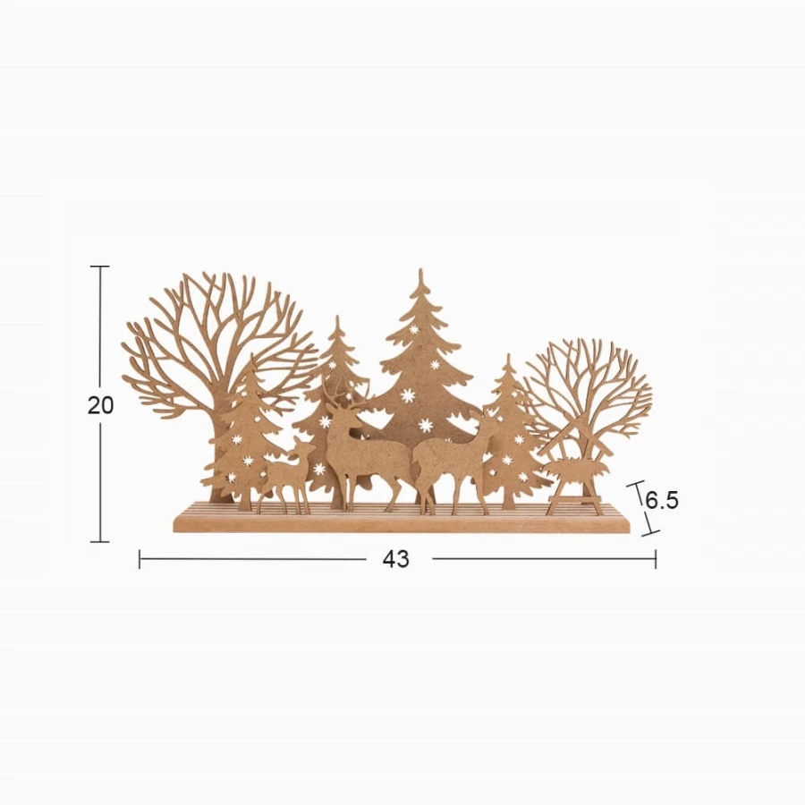 F811 Christmas Stand 1 Wood Trim, Unpainted Mdf Wooden Object