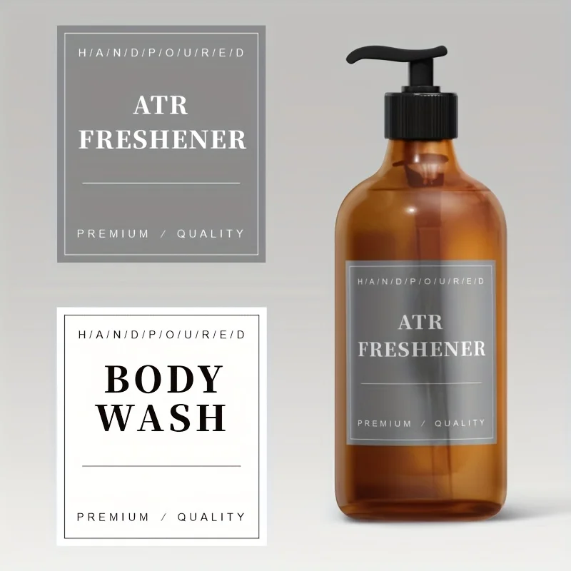100pcs Custom Waterproof Labels Personalized Text Logo Stickers for Body Wash Shampoo Bottles Cosmetic Containers Kitchen Jars