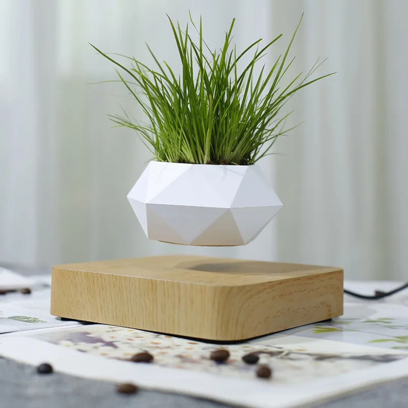 Levitating Flower Pot Rotation Planters Magnetic Levitation Suspension Floating Potted Plant Desk Office Home Decor