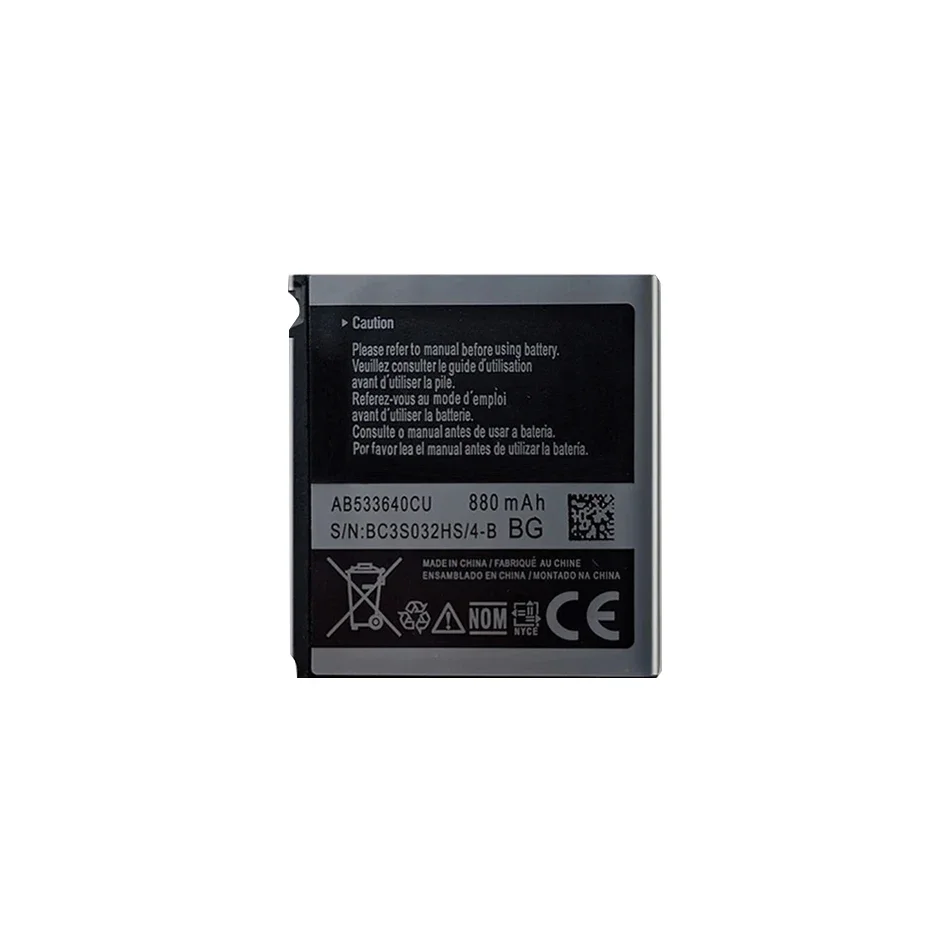 AB533640CC AB533640CU Mobile Phone Battery For Samsung S3600C GT-S3600i S6888 S3710 S3930C S3601 S3601C S5520 S569 880mAh