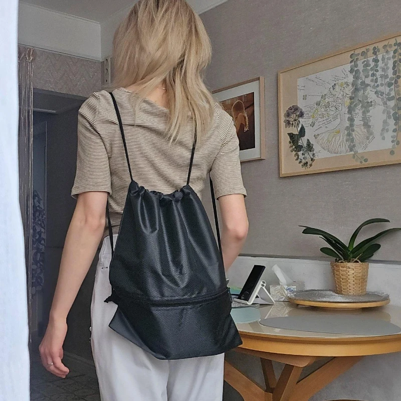 Women's Minimalist Drawstring Backpack – Lightweight Gym Bag, Travel Tote, Daily Sling for Work, School, Yoga & Outdoor