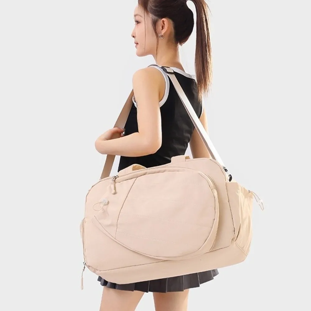 Large Capacity Tennis Racket Bag Waterproof Multi-functional Tennis Crossbody Bag with Shoe Compartment Adjustable