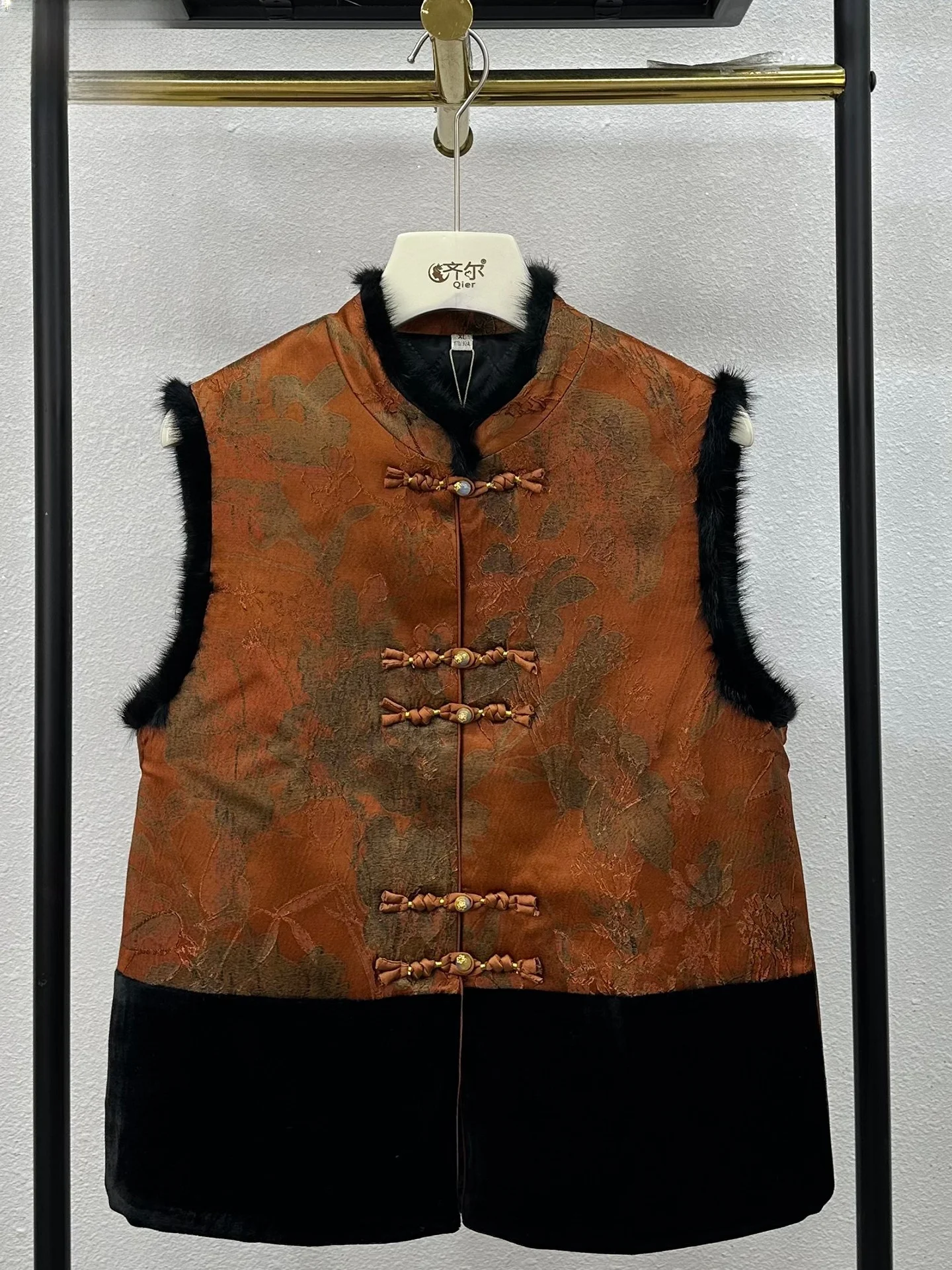 

Утепленный хлопковый жилет в традиционном китайском стиле для мужчин среднего и старшего возраста с пуговицами, зимний топ