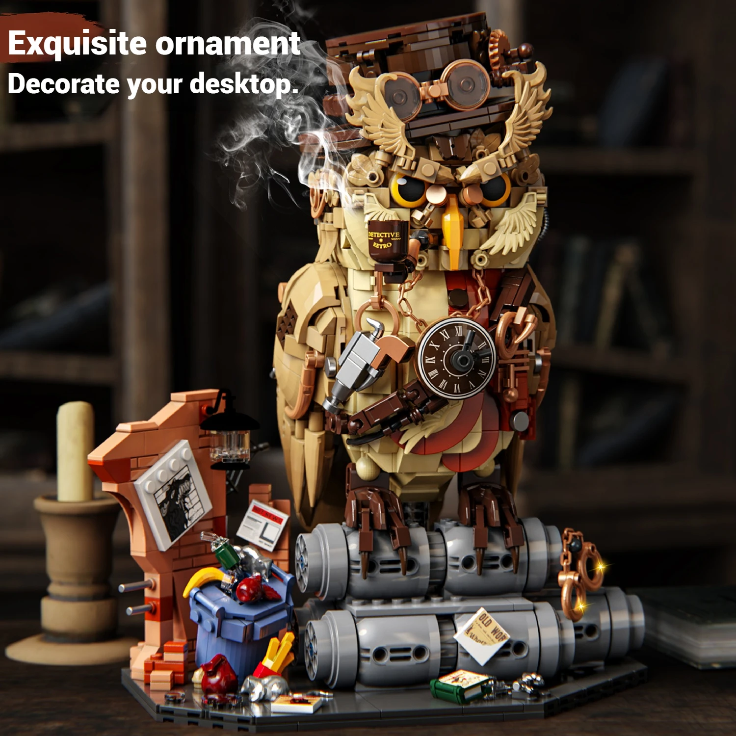 

Simulated owl building blocks toys, creative home decor toy, model assembly toy, building blocks, children's birthday gift.