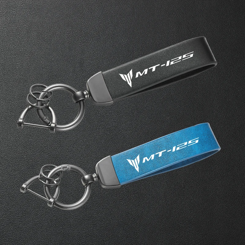 

High-Grade Leather Motorcycle Keychain Holder Keyring For YAMAHA MT125 MT 125 2014-2025 Accessories