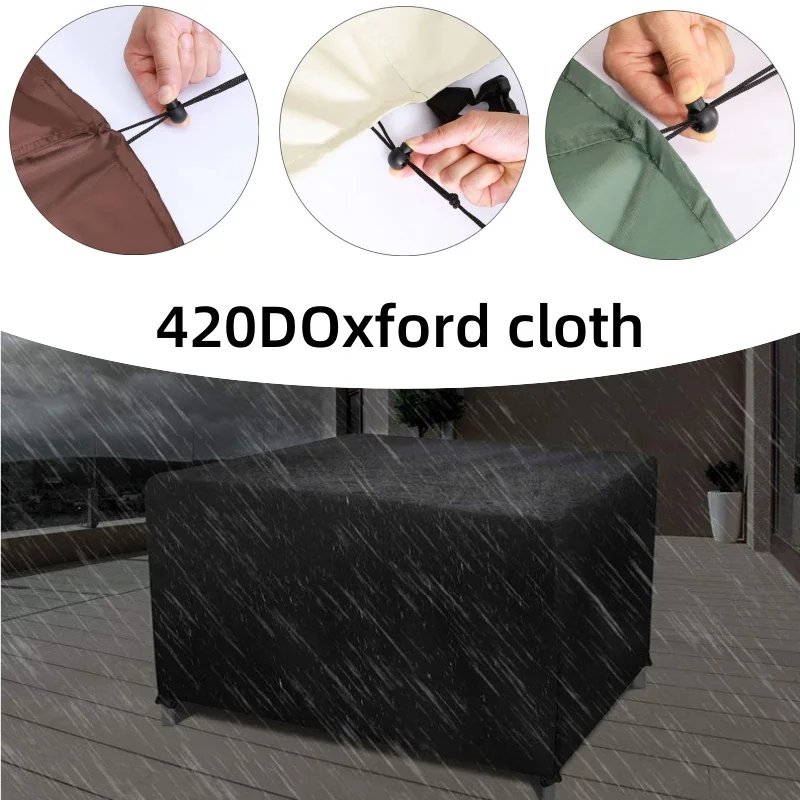 Multiple Color And Size Rectangular Indoor Furniture Dust Protection Cover Outdoor Camping Equipment Rain Cover 420D Oxford