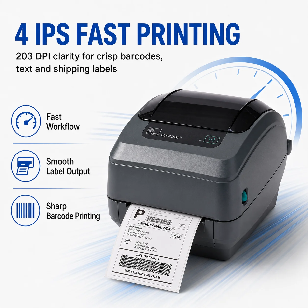 ZEBRA GX420T GK420T GX420D GK420D desktop Barcode Printer Thermal Transfer desktop Printer 203dpi