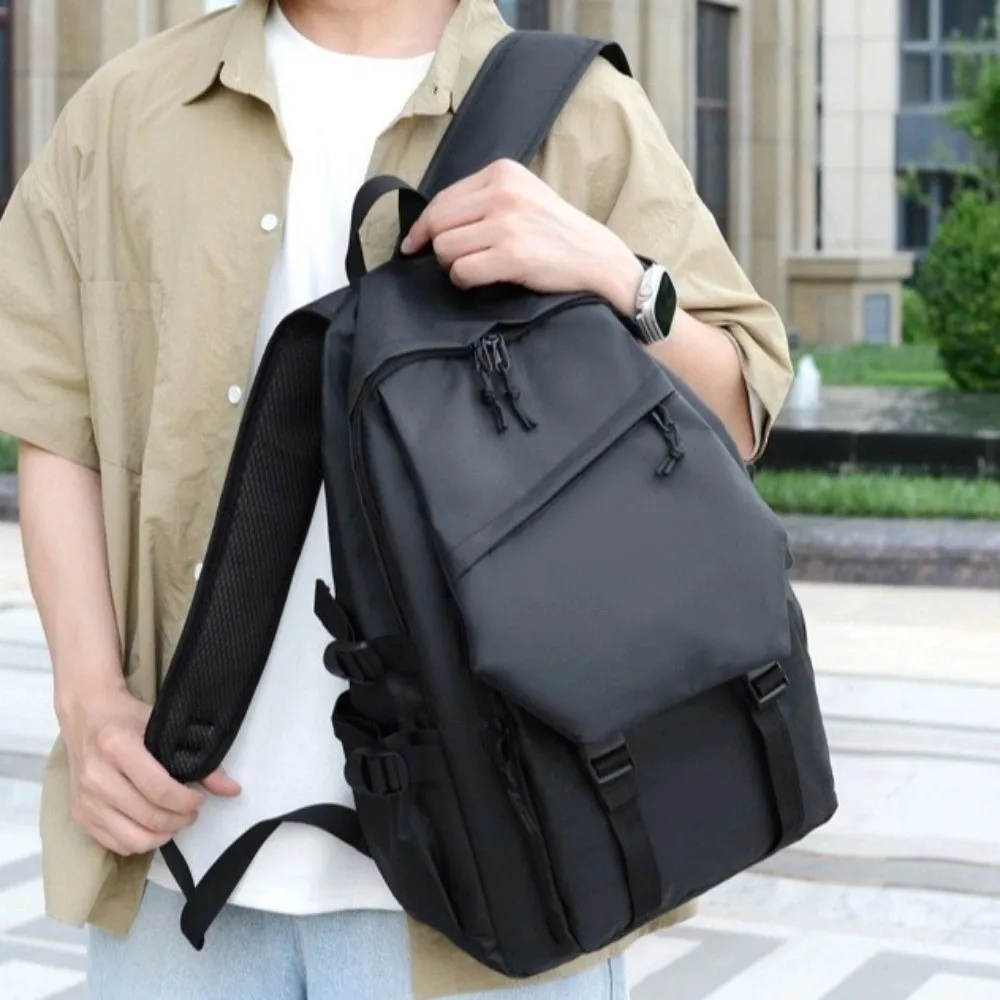 

Unisex Design Waterproof Backpack Multi Pocket Wear-resistant Business Backpack Adjustable Strap Solid Color School Bag