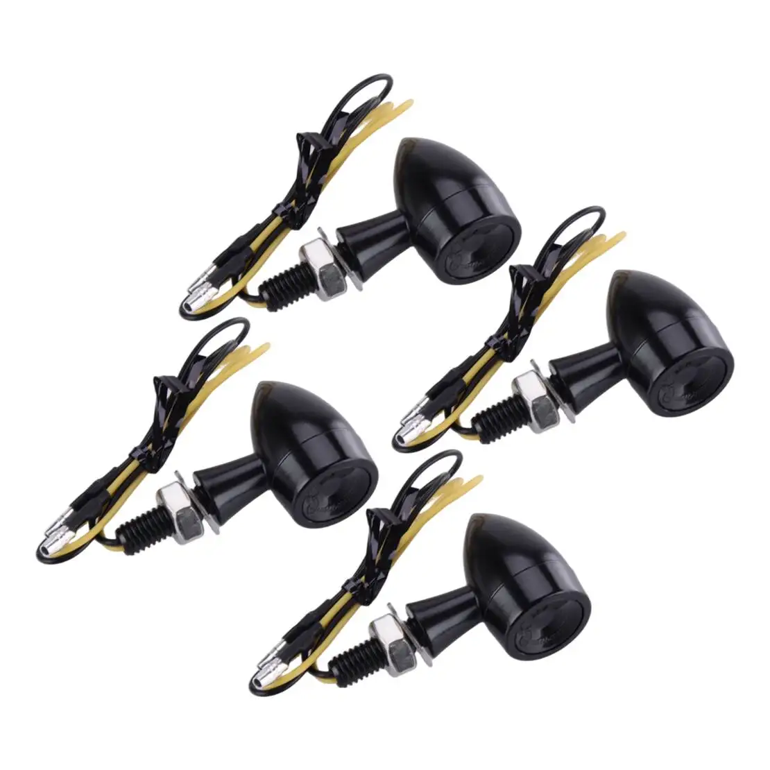 4pcs Motorcycle Amber LED Mini Turn Signal Light Indicator Lamp 12V Fit for Honda Suzuki Kawasaki Yamaha Hyosung Aprilia Buell