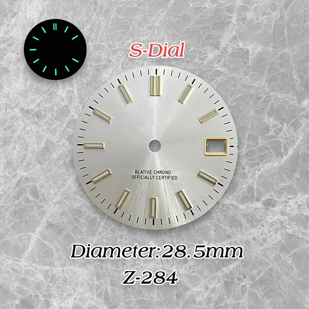 28.5mm  S Logo High Quality NH35 Dial sunray Dial  fit NH35/NH36 Movement Watch modification and repair parts ﻿ ﻿﻿