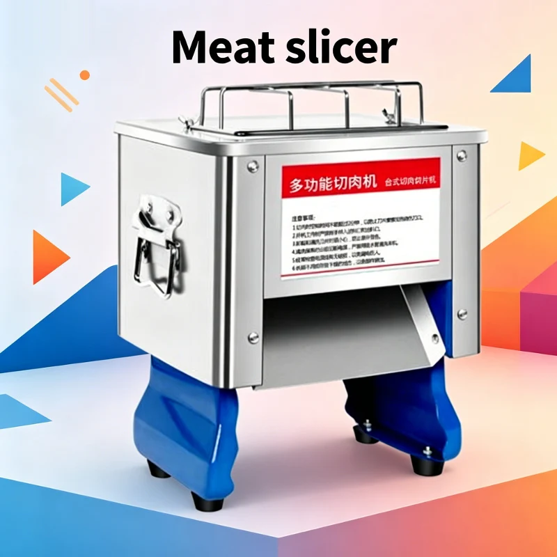 Household kitchen electric commercial stainless steel automatic small desktop fresh meat slicer meat slicer