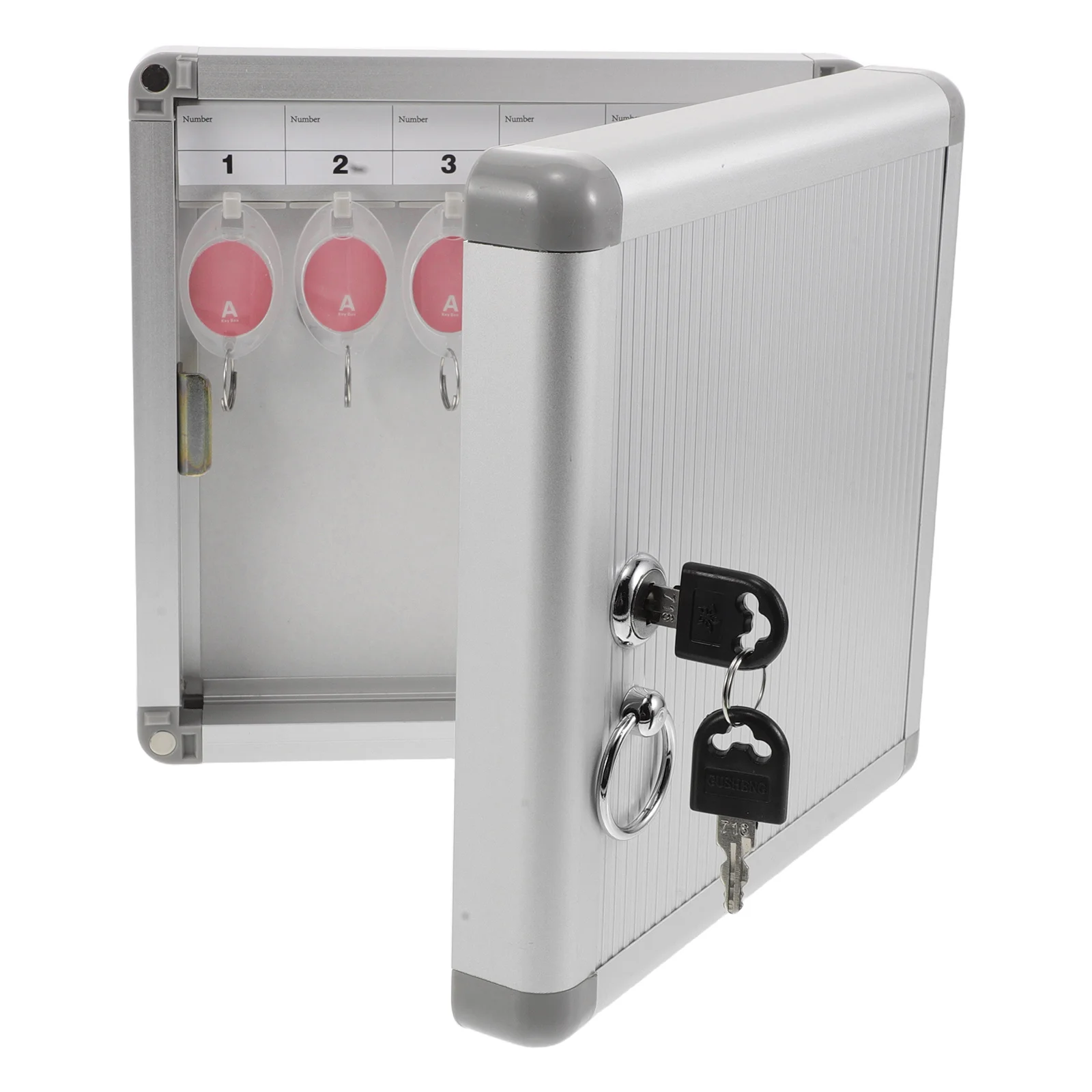 

Smart Key Safe Box Wall Mount Metal Silver Antitamper Clear Labels Spacesaving Security Lock Storage Garden Use