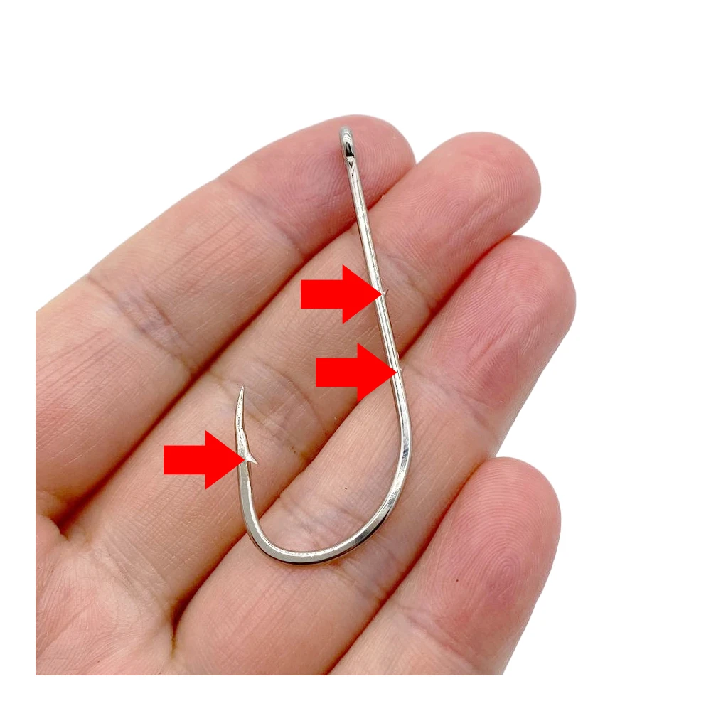 boca bearings for fishing reels Model:#4Long Fishing Hook Stainless Steel JSJ BAIT CO.