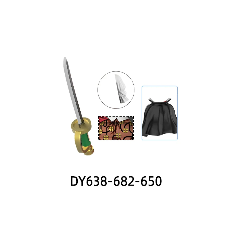 DY638-DY682 الأسلحة السراويل أجزاء الشعر عمل أرقام كتاب سكين درع السيف نموذج كتل MOC الطوب مجموعة الهدايا اللعب #6