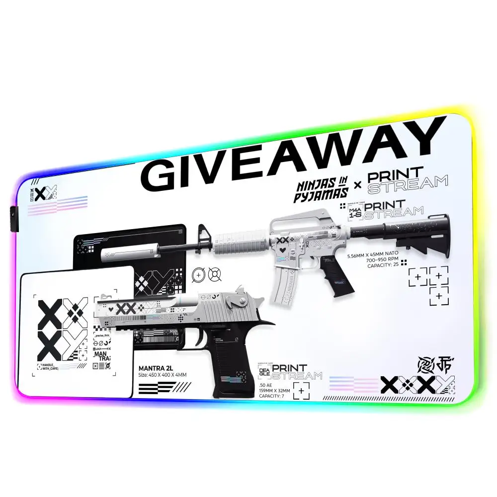 LED Keyboard Mat Luminous Desk Pad Rubber Mouse Pad For PC Large RGB Game Accessories Print Collection Mice Mat Gaming Table Mat